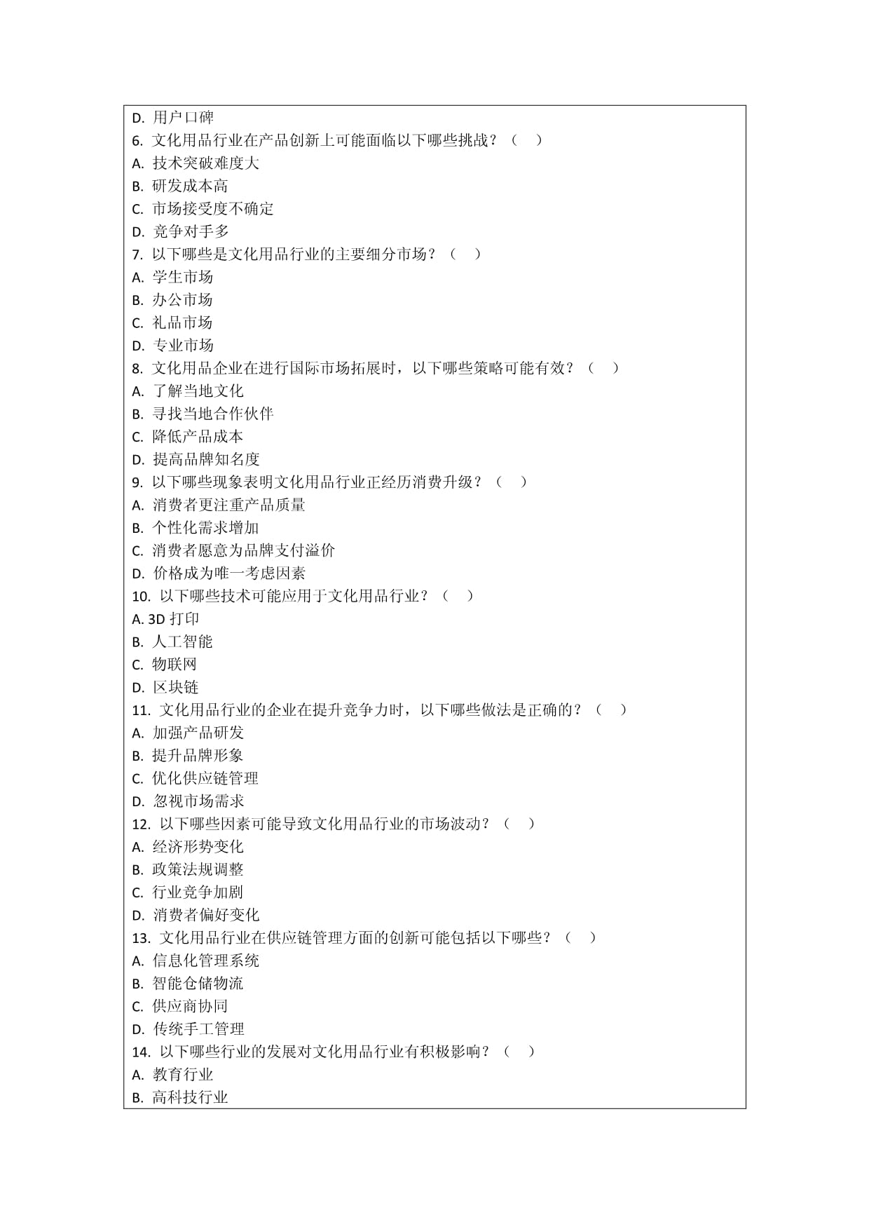 文化用品與家用電器行業融合發展趨勢預測考核試卷